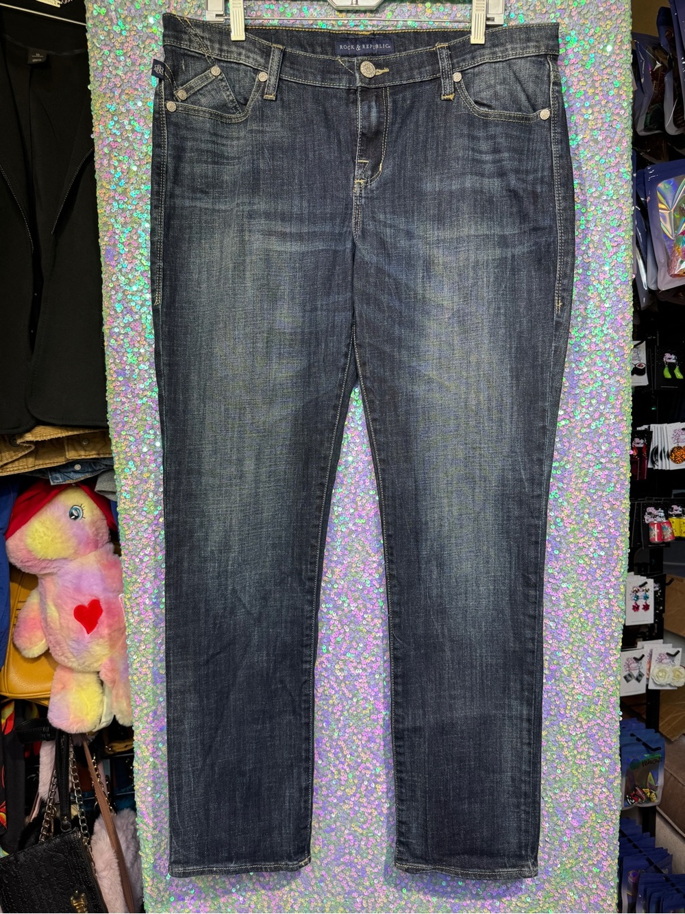 Rock & Republic Berlin Indigo Blue Dark-wash Straight Leg Jeans